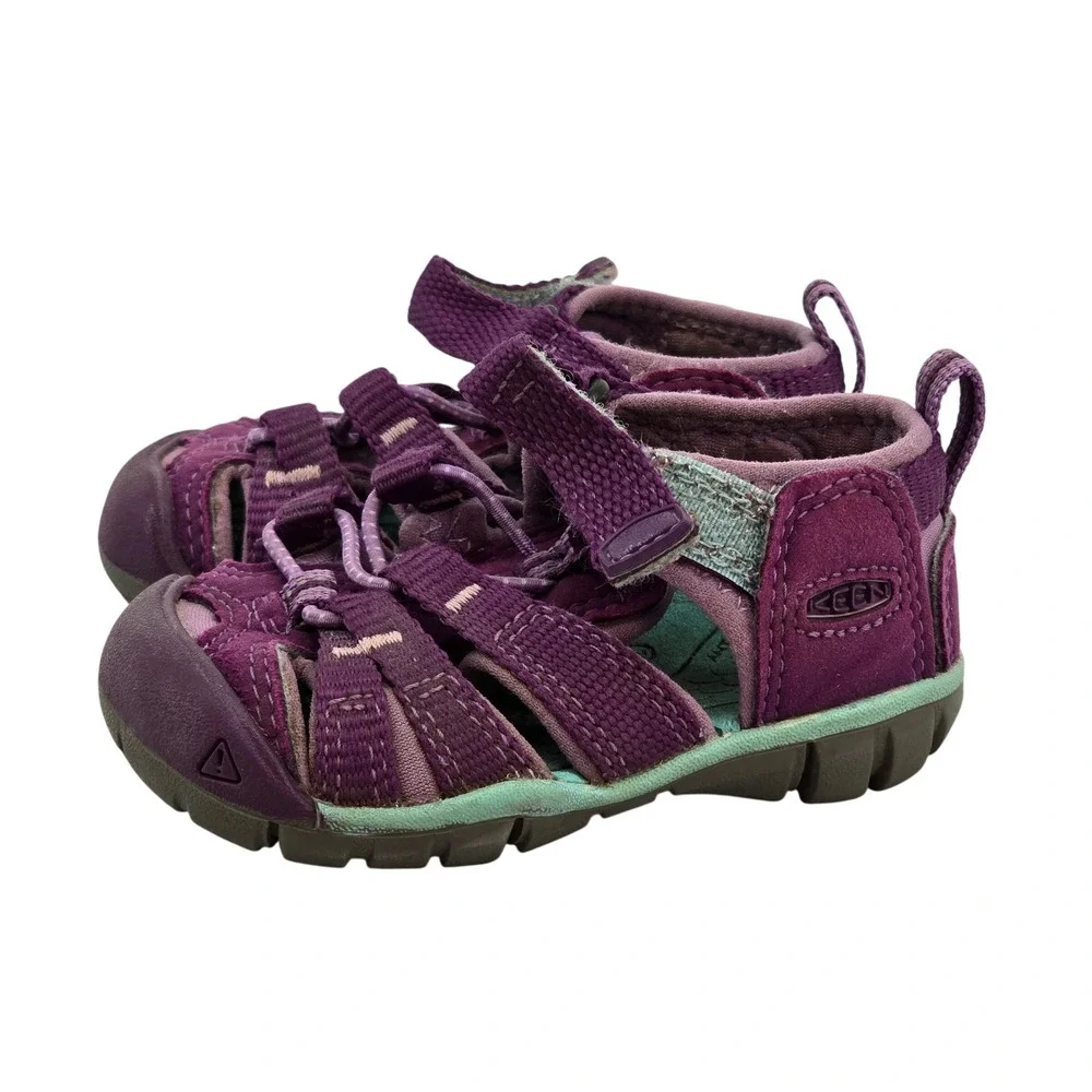 Keen Seacamp II CNX Purple Aqua Water Sandals Toddler Girls Size 4